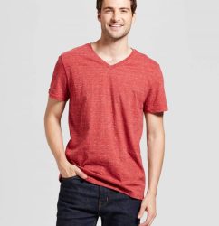 Mens-Standard-Fit-Heathered-Short-Sleeve-V-Neck-T-Shirt01-600x764